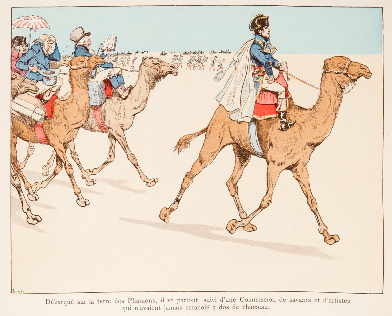 Napoleon Bonaparte auf Expedition nach Ägypten mit der Armee und Wissenschaftlern im Jahr 1798 von pseudonym for Onfray de Breville Jacques Job