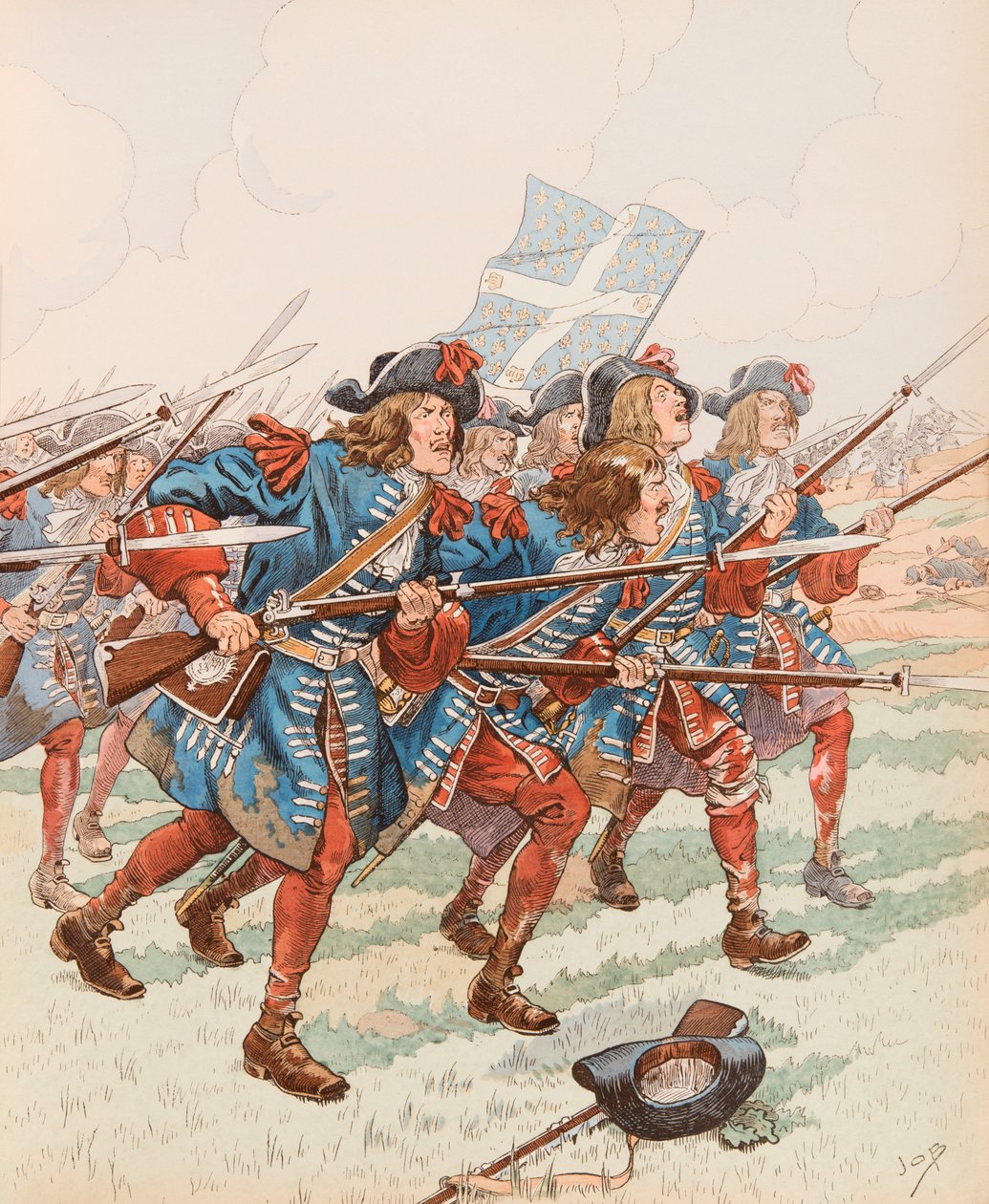 Jacques Marie Gaston Onfroy de Breville dit JOB (1858-1931) - Das erste Bajonett (Militärischer Angriff zur Zeit von Ludwig XIII.) von pseudonym for Onfray de Breville Jacques Job