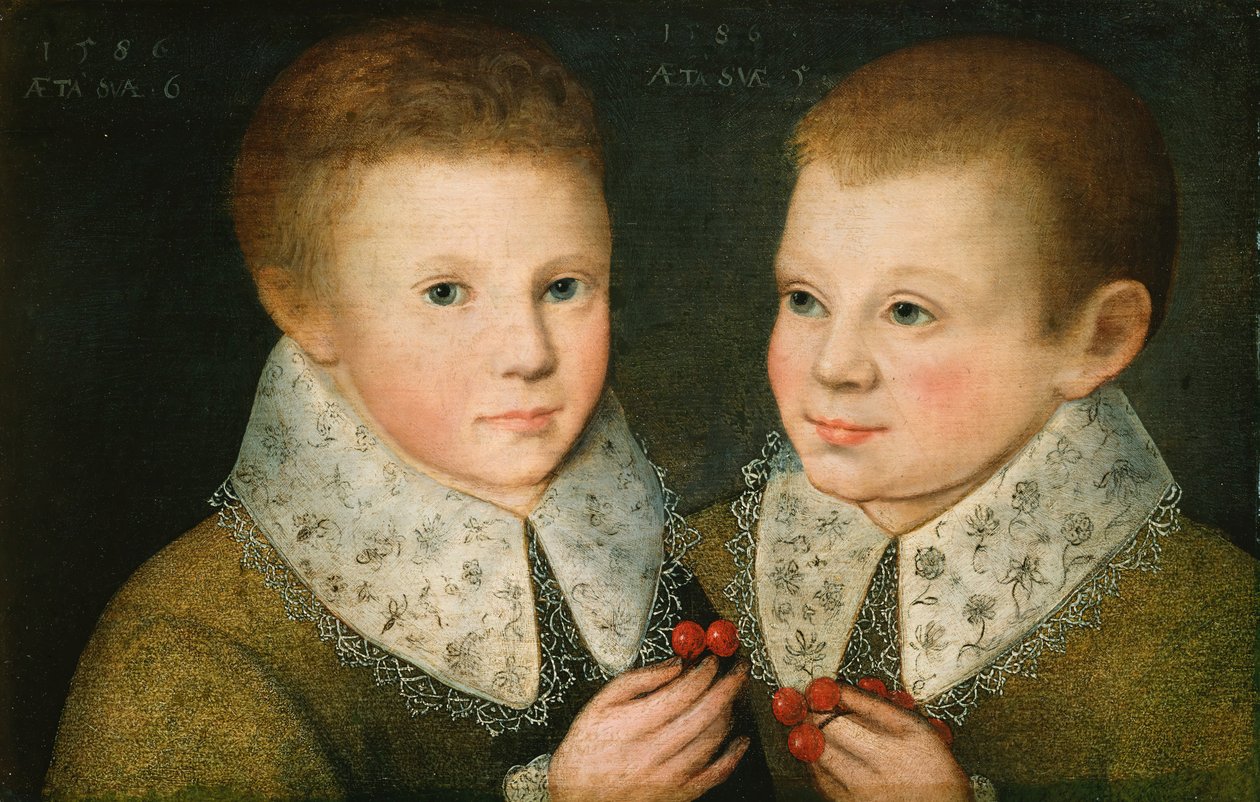 Porträt von zwei Brüdern, 1586 von the Younger Marcus Gheeraerts