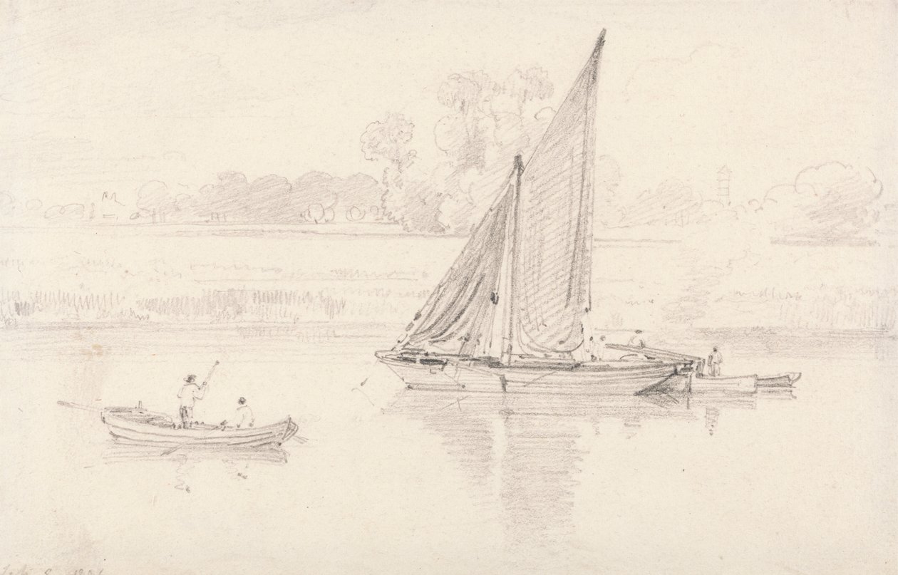 Die Themse bei Kew, 9. Februar 1806 von unknown artist
formerly John Constable