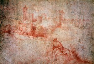 Hirte und Blick auf Castelfranco