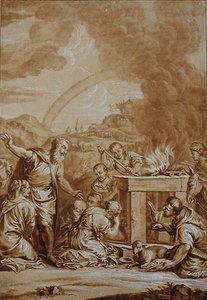 Noah nach der Flut, graviert von Elishah Kirkhall