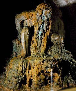 Appennin-Koloss, freie Interpretation des Werks von Giambologna (1529-1608) für den Architekten Bernardo Buontalenti (ca. 1531-1608) im Garten der Villa Demidoff in der Toskana, Italien (Skulptur) von Giambologna