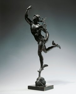 Italien, Mailand, Toskana, Bronzestatuette des fliegenden Merkur von Giambologna
