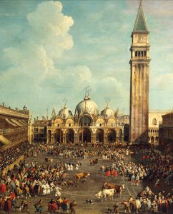 Stierkampf oder Stierjagd auf der Piazza San Marco von Canaletto