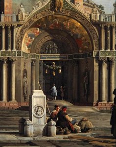 (Detail) Capriccio einer Kirche von Canaletto
