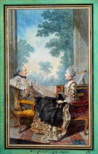 Monsieur und Madame Despourdons (Aquarell von Louis Carrogis Carmontelle, 1766) Paris, Musee Carnavalet von Carmontelle