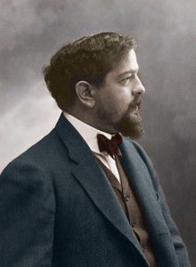 Französischer Komponist Claude Debussy (1862-1918) - Porträt des französischen Komponisten Claude Debussy (1862-1918) 1908 - Foto Nadar - digitale Kolorierung von Nadar