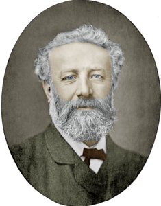 Jules Verne (1828-1905) französischer Schriftsteller, Fotografie von Nadar, koloriertes Bild von (1820 1910) Nadar