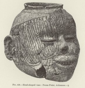 Kopfgeformte Vase: Pecan Point, Arkansas (Gravur)