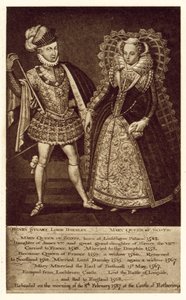 Henry Stuart Lord Darnley, Maria Stuart, Königin von Schottland (Lithografie)