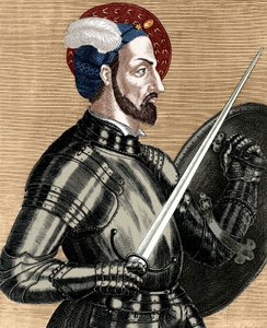 Karl von Bourbon (1490-1527), Oberbefehlshaber der französischen Armeen, koloriertes Dokument von (after) French School