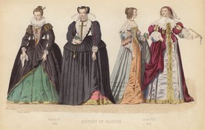 Mode in Frankreich: Heinrich IV 1590; Ludwig XIII 1614 von (after) French School