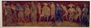 Fresko „La Danse macabre“ von der alten Abtei La Chaise-Dieu, geschaffen von Louis Yperman (um 1856?) 1894. Paris, Museum der Denkmäler von (after) French School