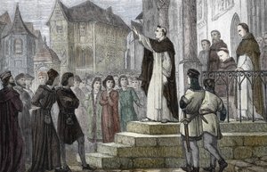 Darstellung von Albertus Magnus, der in Paris lehrt von (after) French School
