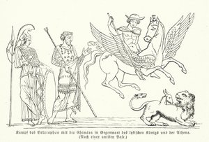 Bellerophon kämpft gegen die Chimäre von (after) German School