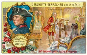 Friedrich der Große von Preußen und ein Flötenkonzert (Chromolithographie) von (after) German School
