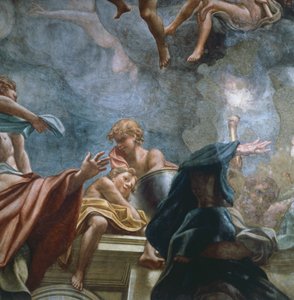 Figur eines Apostels, Detail der Fresken der Kuppel des Doms von Parma von (c.1489 1534) Correggio