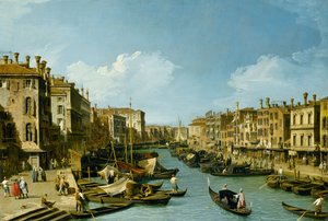 Der Canal Grande in der Nähe der Rialtobrücke, Venedig, ca. 1730