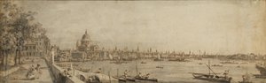 Die Themse und die Stadt London von der Terrasse des Somerset House