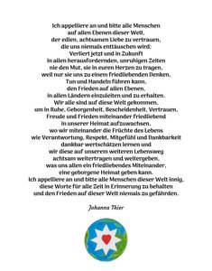 Friedensbotschaft mit dem Stern der edlen, achtsamen Liebe für alle Menschen dieser Welt