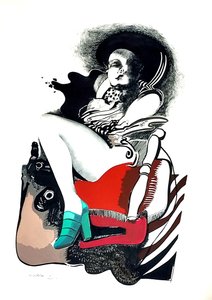 G. C. Riccardi, Senza titolo, 1974, Tinte auf Papier, 40x70, Italien.