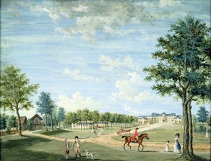 Das Schloss von Raincy, die Ställe und das russische Dorf, ca. 1754-93