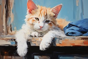 Ruhende blonde Katze