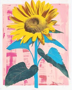 Sonnenblume auf Leinwand: botanisch Henri Matisse inspiriert