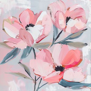 Abstrakte rosa Schneeblüten von F. Abderrahim