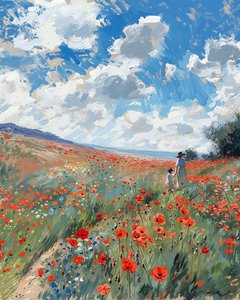 Landschaft mit Hügeln bis zum Horizont von F. Abderrahim