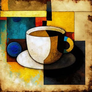 Kaffeemalerei im Stil von Kasimir