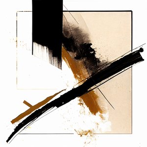 Schwarze & Beige Diagonale Striche von F. Abderrahim