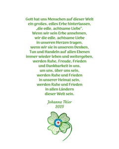 Die edle, achtsame Liebe vereint und bringt Frieden auf dieser Welt von Johanna Thier