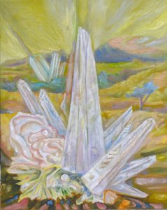 Landschaft mit Kristall von Elzbieta Goszczycka