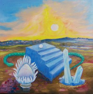 Landschaft mit Treppen