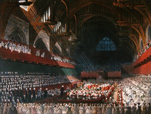 Prozess gegen Lord Melville in der Westminster Hall im April 1806 von A.C. and Nattes J.C. (after) Pugin