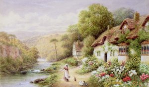 Häuser an einem Bach von A.N. Glover