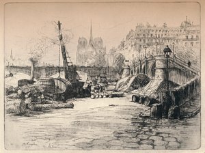 Notre-Dame und der Quai de Bethune, 1915 von AR Kempken