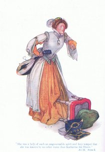 Katherine war eine Dame von unbändigem Geist und feurigem Temperament (Der Widerspenstigen Zähmung), aus Geschichten von Shakespeare, veröffentlicht von Ward Lock & Co Ltd