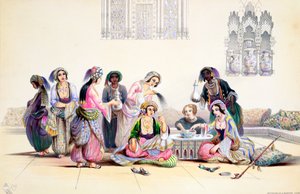 Innenansicht eines Harems, Kairo, Ägypten, Mitte des 19. Jahrhunderts von A Margaretta Burr