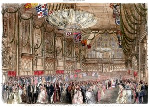 Prozession Ihrer Majestät zum Staatsball in der Guildhall von A Mason