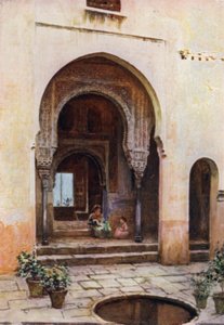 Die Alhambra, Hof des Mexuar, Westfassade von A. Trevor Haddon