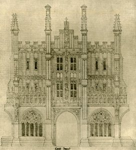 Architektonische Zeichnung: Ostfront, 1833-1834, 1906 von A. W. N. Pugin