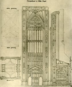 Architektonische Zeichnung: Abteil der Anti-Kapelle, 1833-1834, 1906 von A. W. N. Pugin