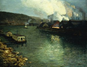 Abend, Fabriken am Fluss von Aaron Henry Gorson