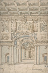 Studie des Innenraums von Santa Maria Maggiore in Rom, 1621-46 von Abbate Paolo de Angelis