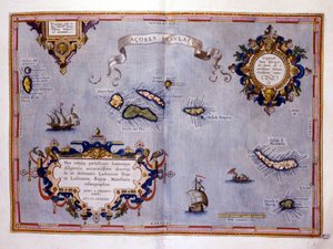 Die Azoren, nach dem Atlas von Ortelius