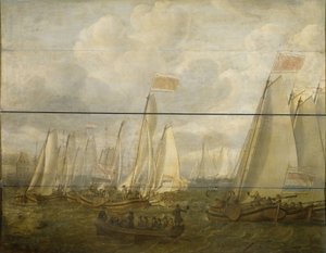 Marineparade auf der Y vor Amsterdam