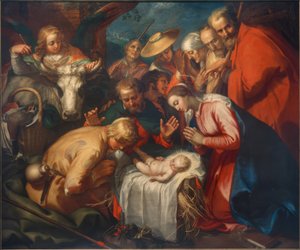 Die Anbetung der Hirten von Abraham Bloemaert